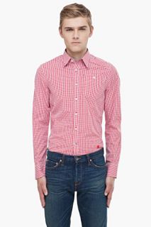 G Star Red Yale Check Shirt for men