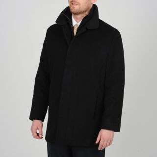 Tasso Elba Mens Black Wool blend Carcoat with Bib Today $86.99 5.0