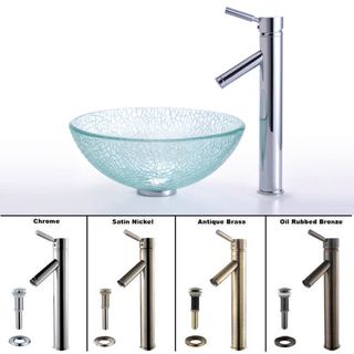 Kraus Broken Glass Sink and Sheven Bathroom Faucet