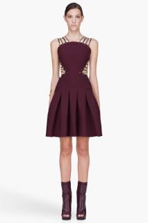 Versus Burgundy Lace Up A line Dress for women