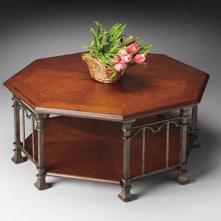 Butler Cherry and Pewter Cocktail Table