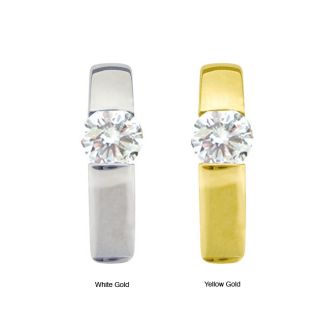 10k Gold Synthetic White Zircon Hoop Earrings Today $344.99
