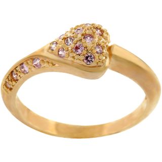Kate Bissett Coppertone Heart Pink Pave Cubic Zirconia Ring