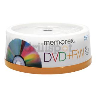 Memorex MEM05541 DVD+RW Disc, 4.70 GB, 120 min, 4x, PK 25