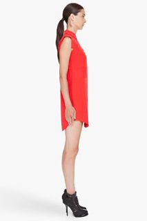 T By Alexander Wang Red Silk Blend Shirt Dress for women