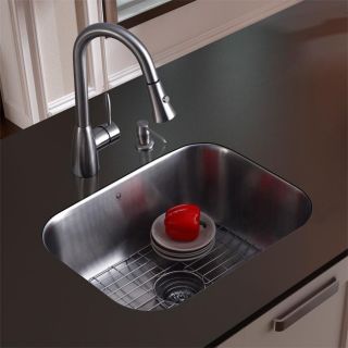 Vigo Undermount Stainless Steel Kitchen Sink/ Faucet/ Grid/ Dispenser