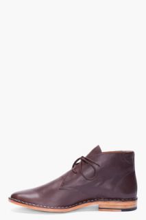 Shipley & Halmos Dark Brown Leather Max Desert Boots for men