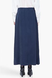 See by Chloé Long Navy Front Pleat Skirt for women