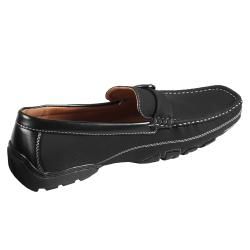 Boston Traveler Mens Topstitched Buckle Detail Square Toe Loafer