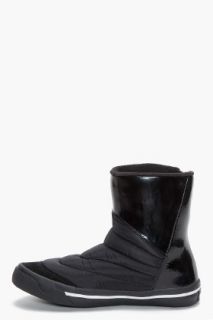 Diesel Black Leather Quilted Hodo Boots for men