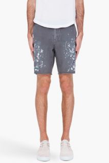 Edun Grey Paint Splatter Shorts for men
