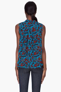 Marc By Marc Jacobs Rust Silk Xenia Print Blouse for women
