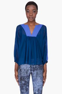 See by Chloé Blue Combo Silk Blouse for women