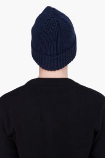 A.P.C. Midnight Blue Thick Wool Knit Beanie for men