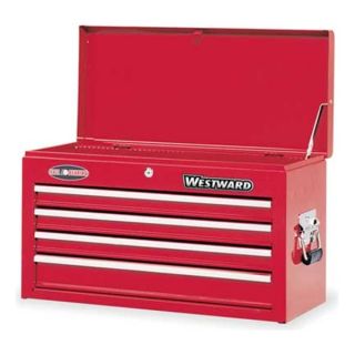 Westward 4FB43 Top Chest, 26 Wx15 1/2H, 4 Drawer, Red