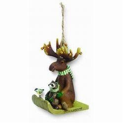 Moose on Toboggan Christmas Ornament