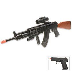 P1072   Replica AK47 Toy Gun Includes extra pistol Sports