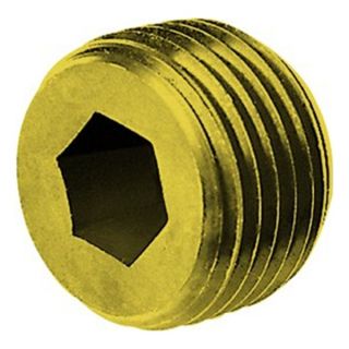 DrillSpot 80743 1/8 27 NPTF Brass Socket Pipe Plug 7/8 Taper Flush