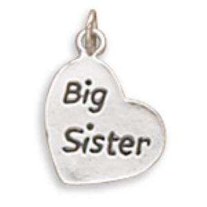 Big Sister Heart Charm Sterling Silver Jewelry