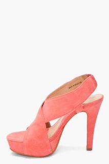 Diane Von Furstenberg Melon Suede Zia Heels for women