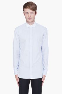 Yves Saint Laurent White Collar Pinstripe Shirt for men