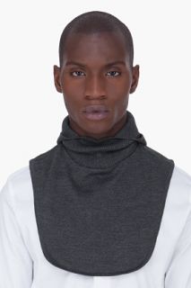 JUUN.J Charcoal Hooded Wool Collar for men