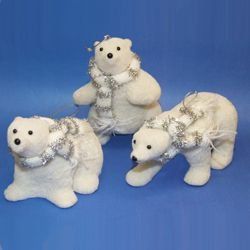 Ice Palace Walking White Fuzzy Arctic Polar Bear Christmas