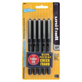 Uni ball Vision Stick Black Micro point Rollerball Pens (Pack of Five
