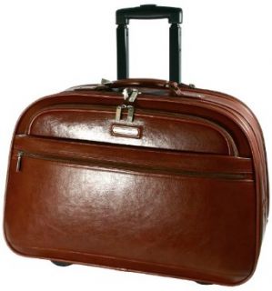 LE Sands 15.4 inch Brown Deluxe GENUINE LEATHER Wheeled