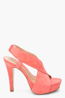 Diane Von Furstenberg Melon Suede Zia Heels for women