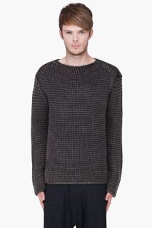 T By Alexander Wang Charcoal Acid Washed Knit Sweater for men