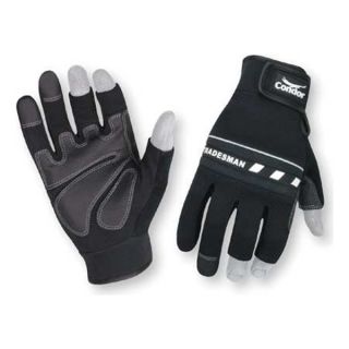 Condor 2XRW6 Mechanics Glove, 3 Finger, Black, 2XL, Pr
