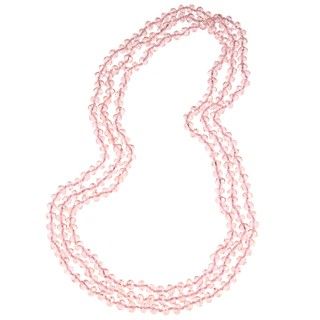 Pink Crystal Bead Necklace (8 mm)