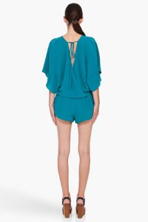 Haute Hippie Turquoise Silk Jumpsuit for women