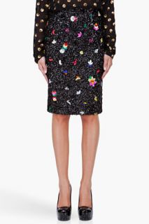 Suno Multicolor Flower Sequin Skirt for women