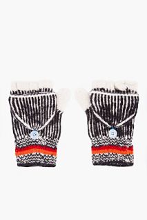 Band Of Outsiders Charcoal Striped Alpaca Oaxa Mittens for men