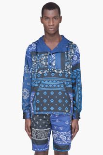 adidas Originals By O.C. Reversible Navy Paisley Windbreaker Anorak for men