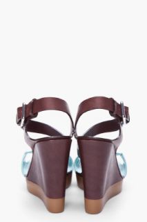 Jil Sander Turquoise Two Tone Wedges for women