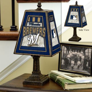 Milwaukee Brewers 14 inch Art Glass Lamp
