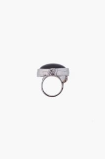 Yves Saint Laurent Black Arty Oval Ring for women