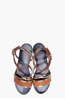 Lanvin Gold Tone Multi bride Sandals for women