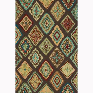 Hand hooked Blossom Brown/ Multi Rug (50 x 76) Today $179.99 Sale