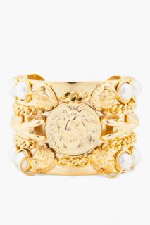 Fallon Gold Studs And Pearls Cuff for women