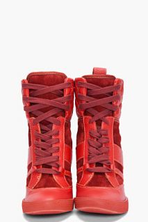 Chloe Red Wedge Sneakers for women