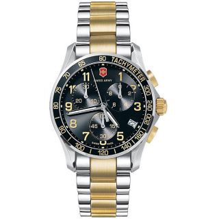 Victorinox Swiss Army Mens Chrono Classic Stainless Steel Gold Two