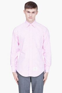 Thom Browne Pink Checkered Oxford Shirt for men