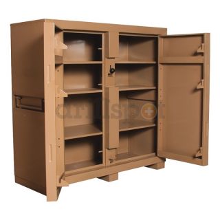 Knaack 109 Jobsite Cabinet, 2 Door, 60 x24 x60 In, Tan