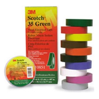 3M 35 BROWN 1/2X20FT Electrical Color Coding Tape, Pack of 10