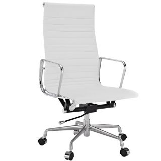 White Genuine Leather Ribbed High Back Office Chair Today $319.99 5.0