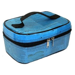 Recycled Plastic Blue Arjun Small Makeup Case (India)